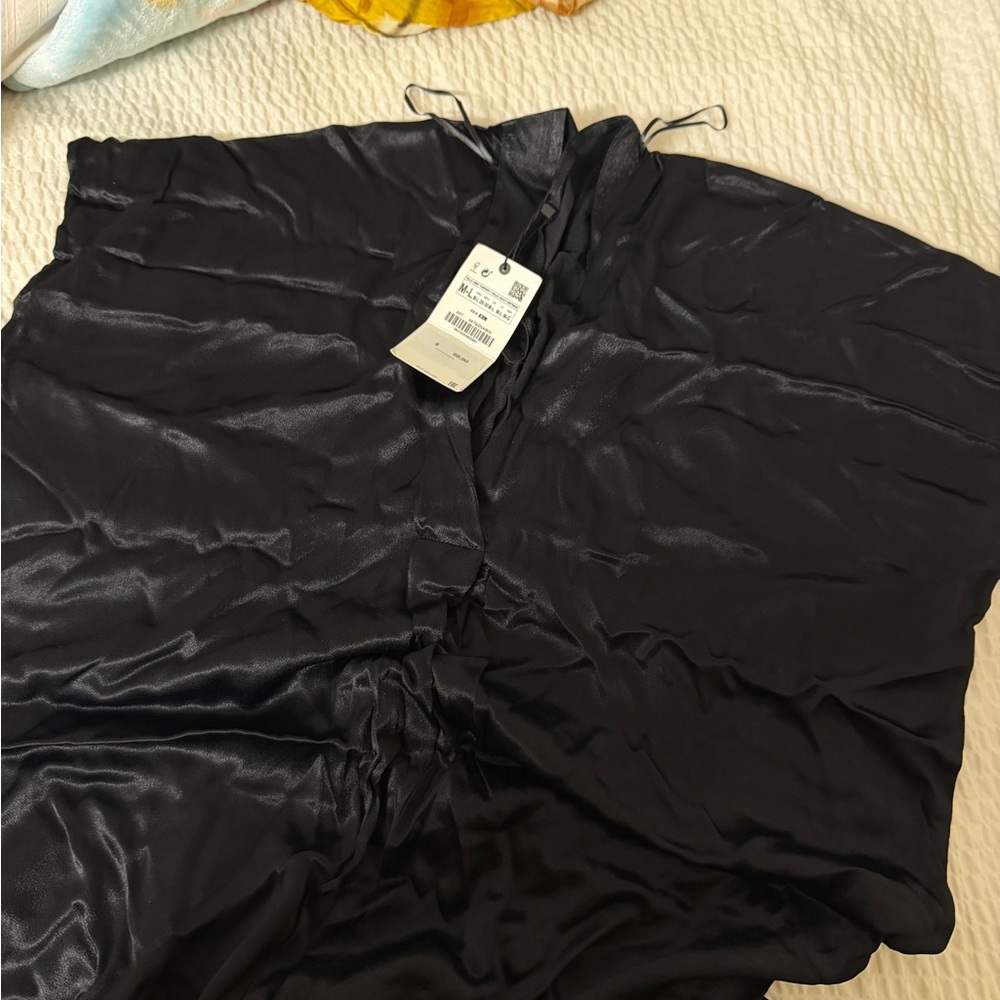 Zara Black Satin Robe